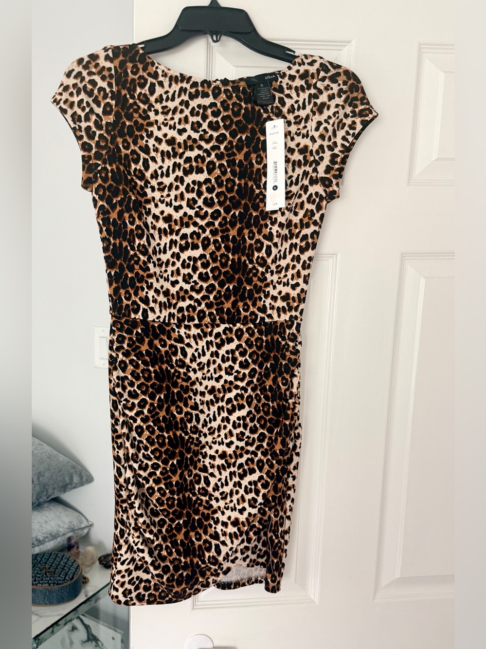 Bloomingdale's Leopard Print Midi Dress in Brown and Tan